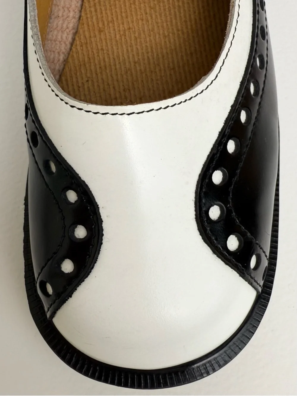Vintage Dr. Martens England MIE Black White Wingtip Heel Mary Janes Shoes UK 4 - Picture 8 of 16